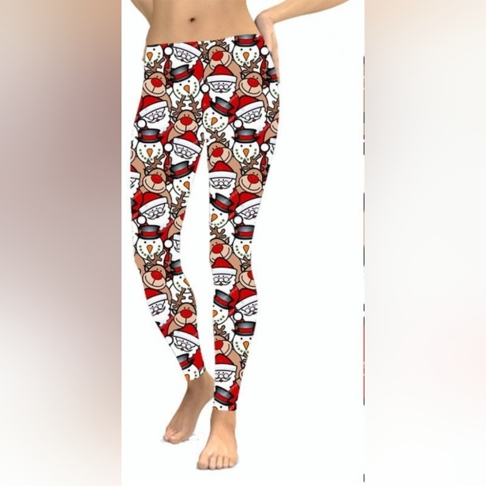 Christmas Santa snowman Reindeer Leggings Miss T's Fashion Womens 14 to18 NEW